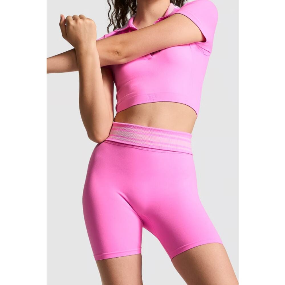 Victoria's Secret PINK NWT Foldover Bike Shorts Pink M and XL